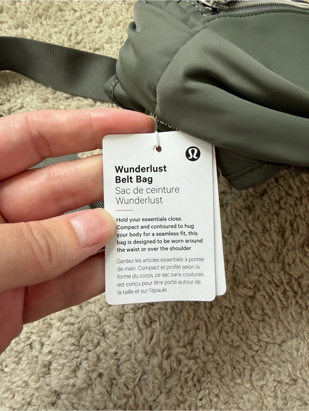 lululemon Wunderlust Belt Bag - Grey Sage